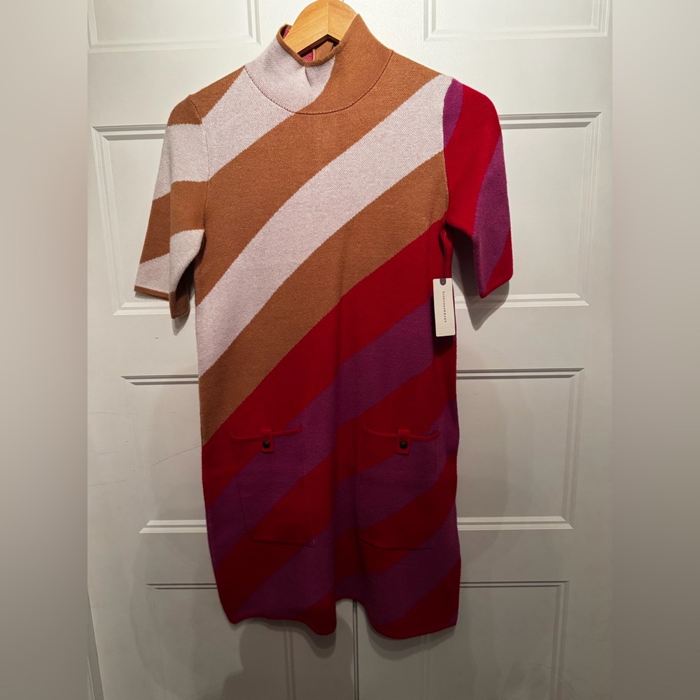 Anthropologie/Maeve NWT (XS) Cozy Striped Multicolor Dress with Pockets